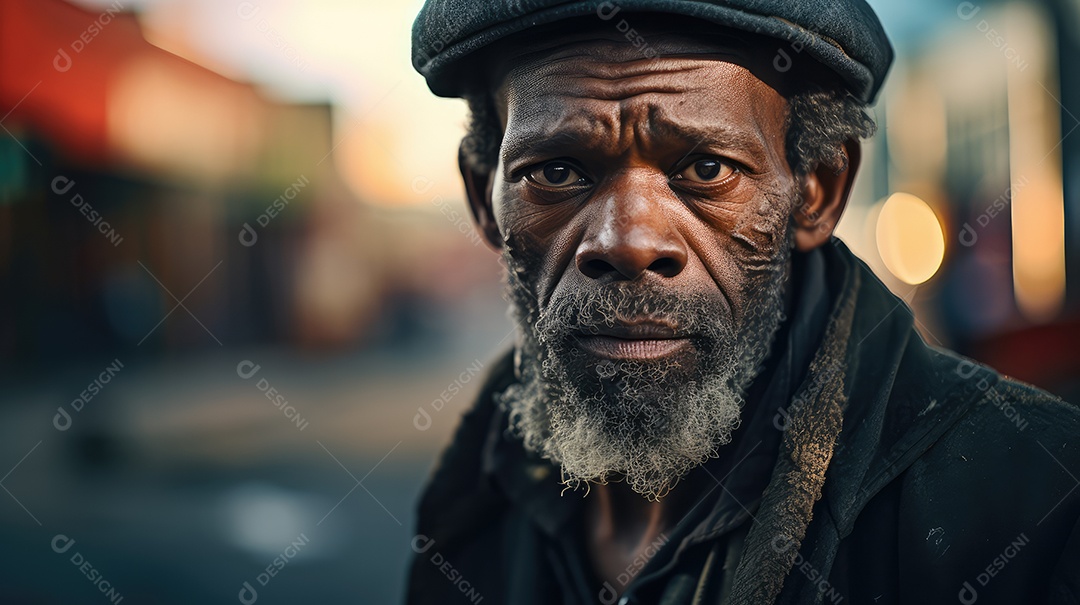 Imagem realista de morador de rua