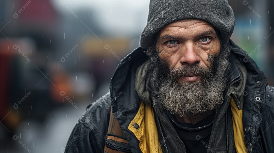 Imagem realista de morador de rua