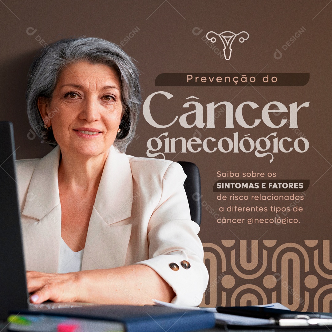 Social Media Prevenção do Câncer Ginecológico PSD Editável