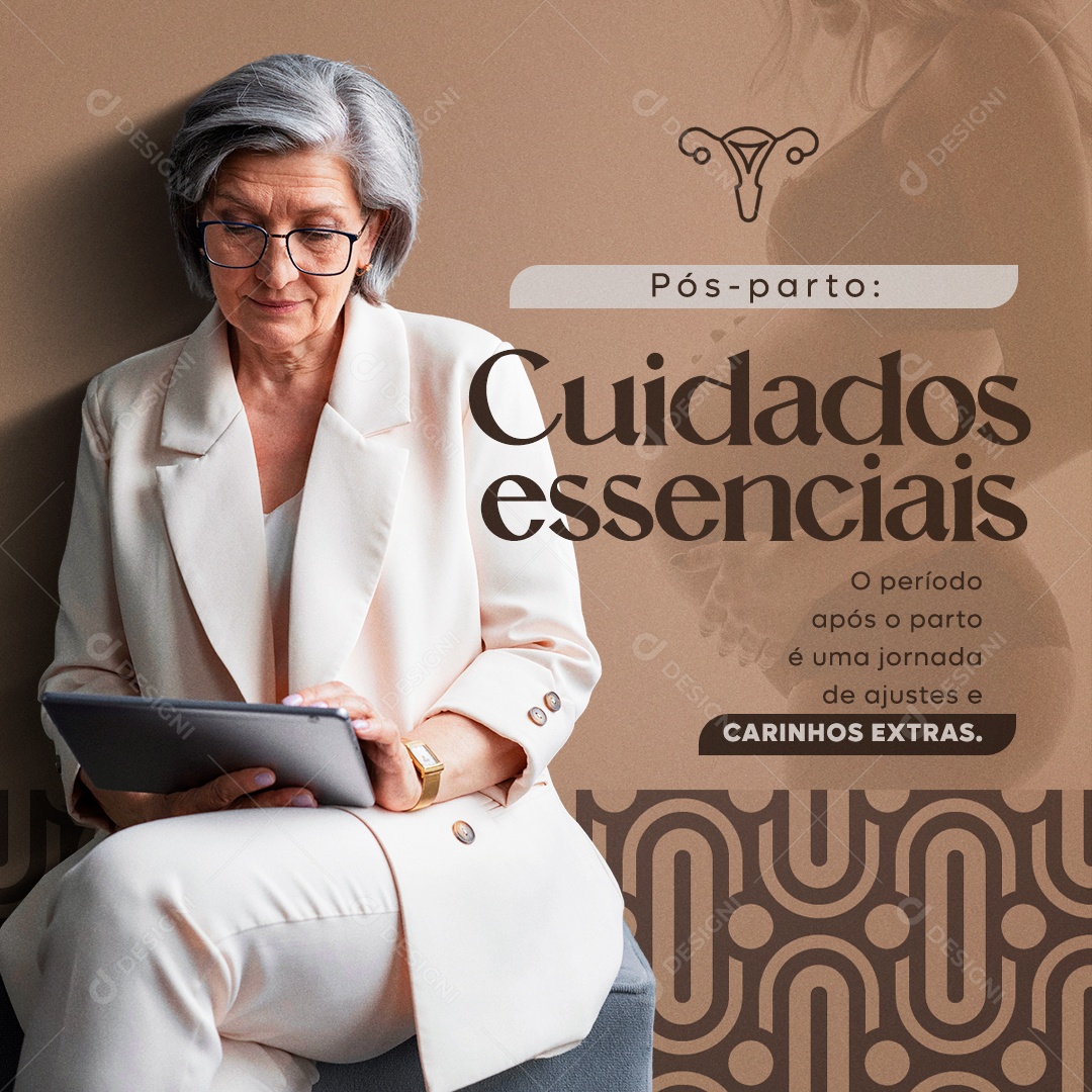 Pós Parto Cuidados Essenciais Ginecologista Social Media PSD Editável
