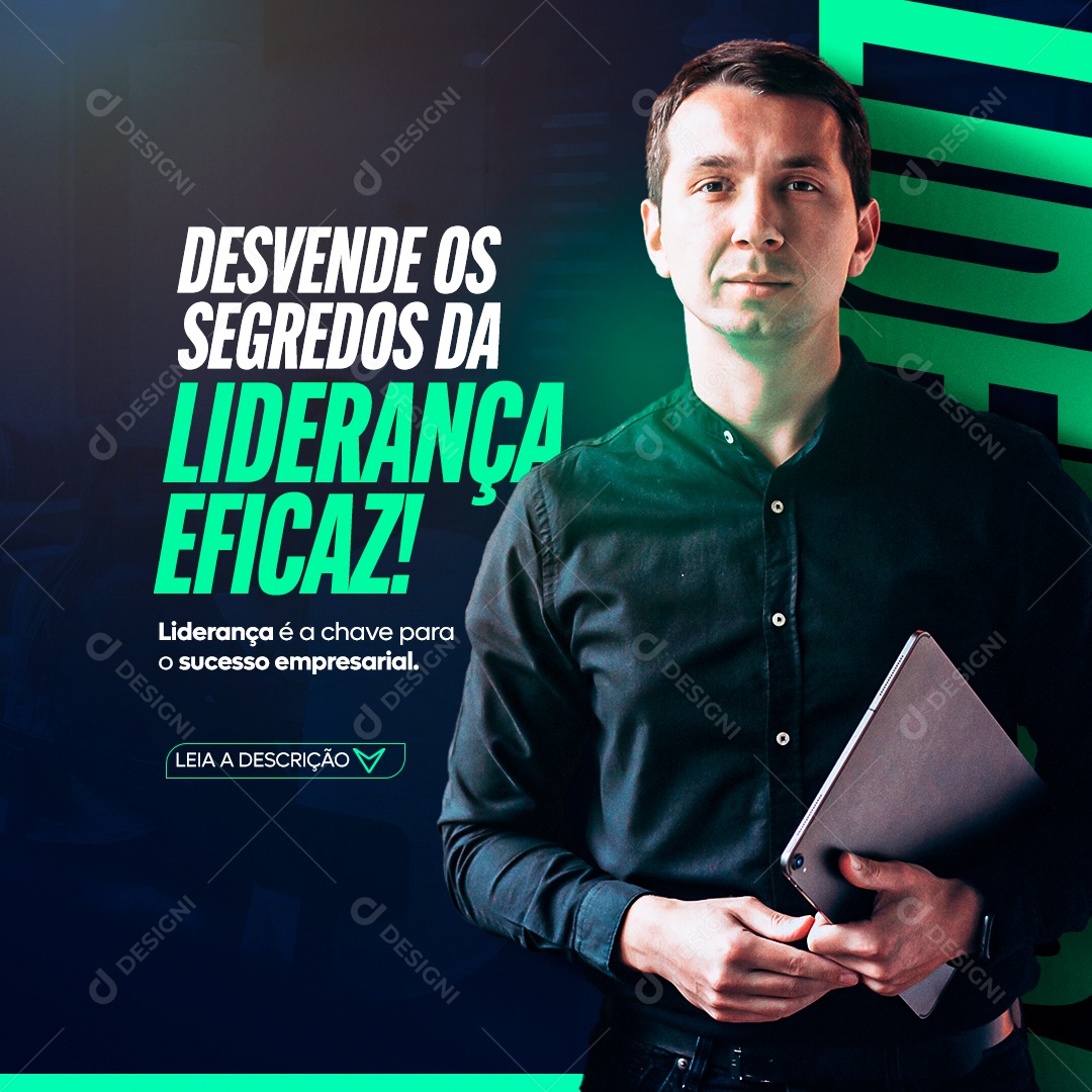 Segredos da Liderança Eficaz Social Media PSD Editável