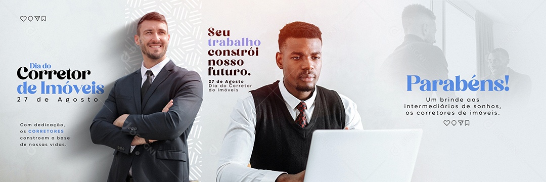 Social Media Banner Dia Do Corretor De Imóveis Parabéns PSD Editável