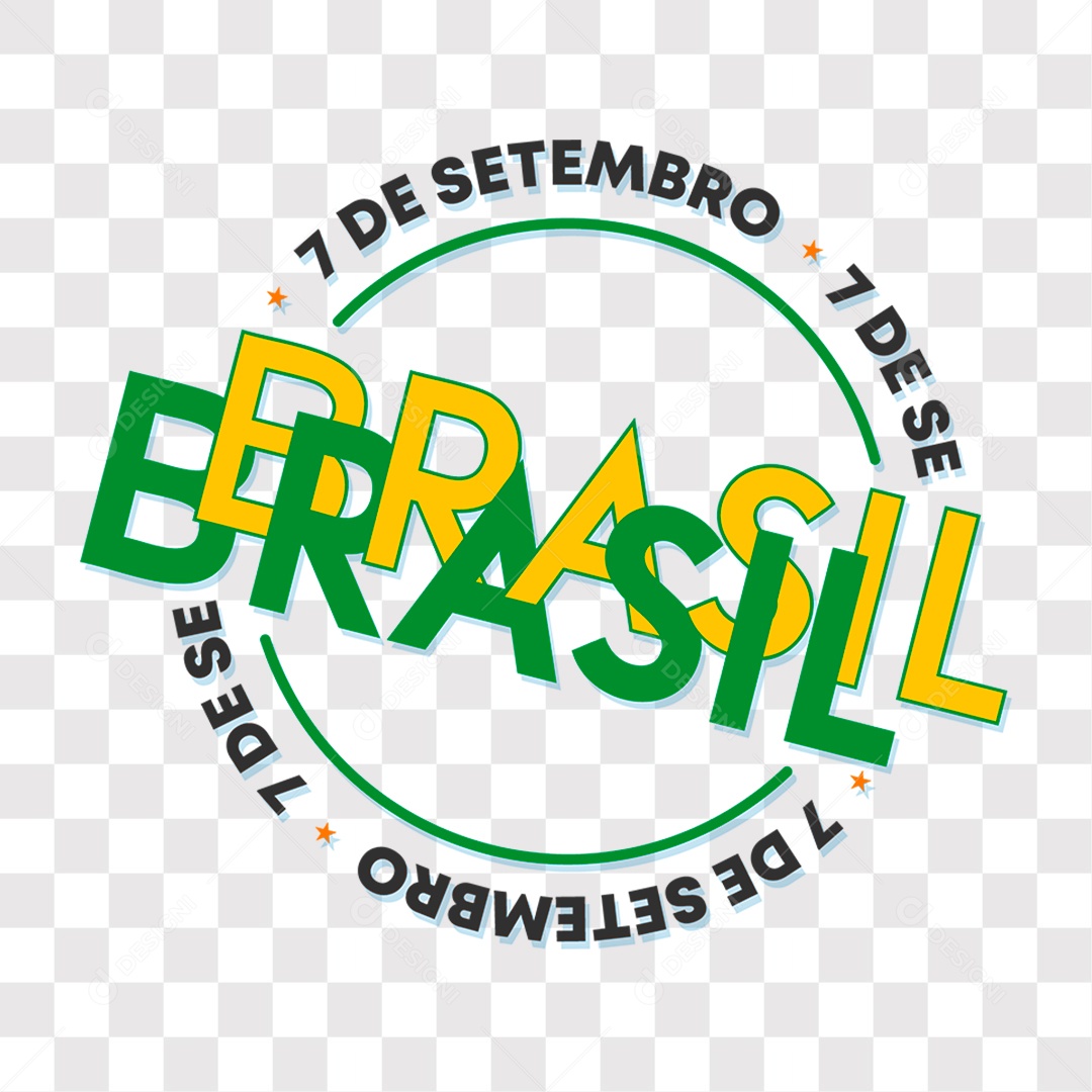 Lettering 7 De Setembro Brasil EPS + PNG