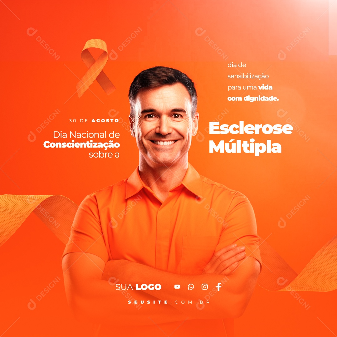 Dia Nacional de Conscientização sobre a Esclerose Múltipla 30 de Agosto Social Media PSD Editável