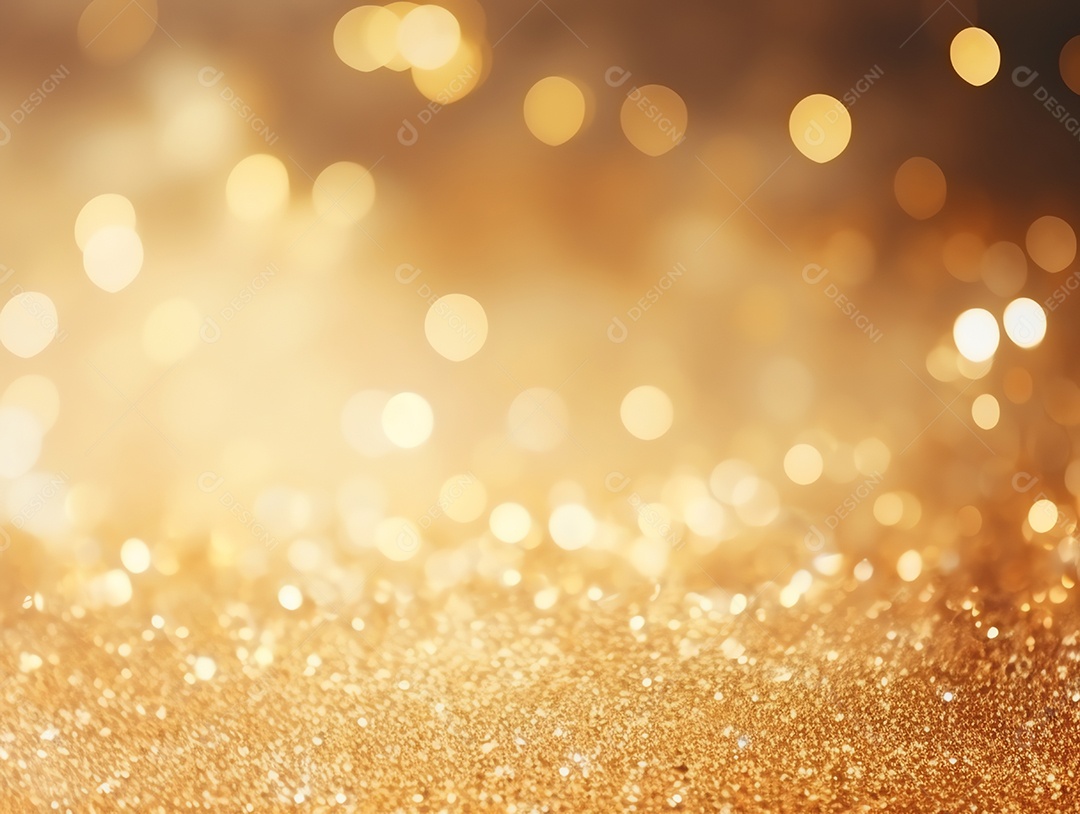 Textura abstrata de brilho dourado desfoca o fundo, a celebração e o conceito festivo