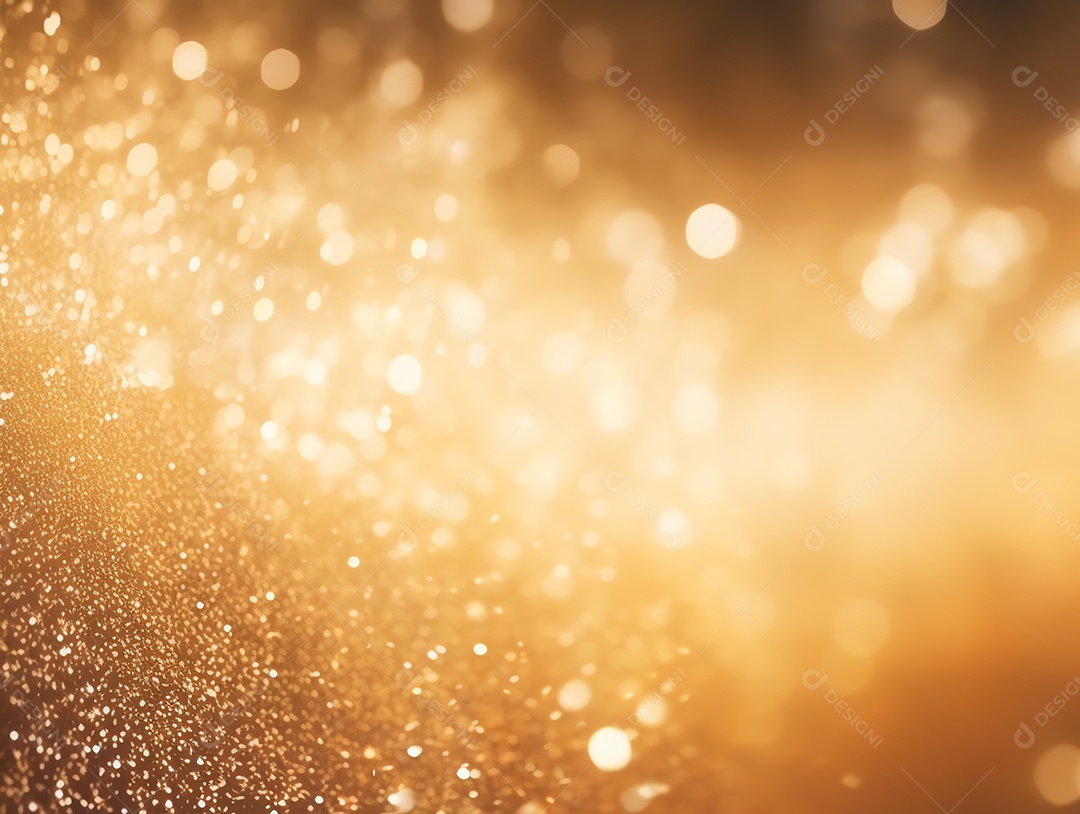 Textura abstrata de brilho dourado desfoca o fundo, a celebração e o conceito festivo