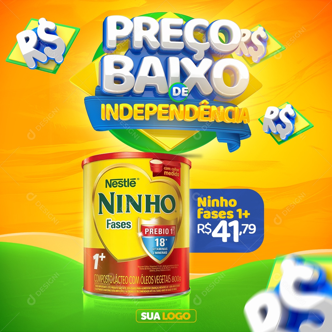 Supermercado Preços Baixo De Independência Ninho Fases 1+ 41,79 Social Media PSD Editável