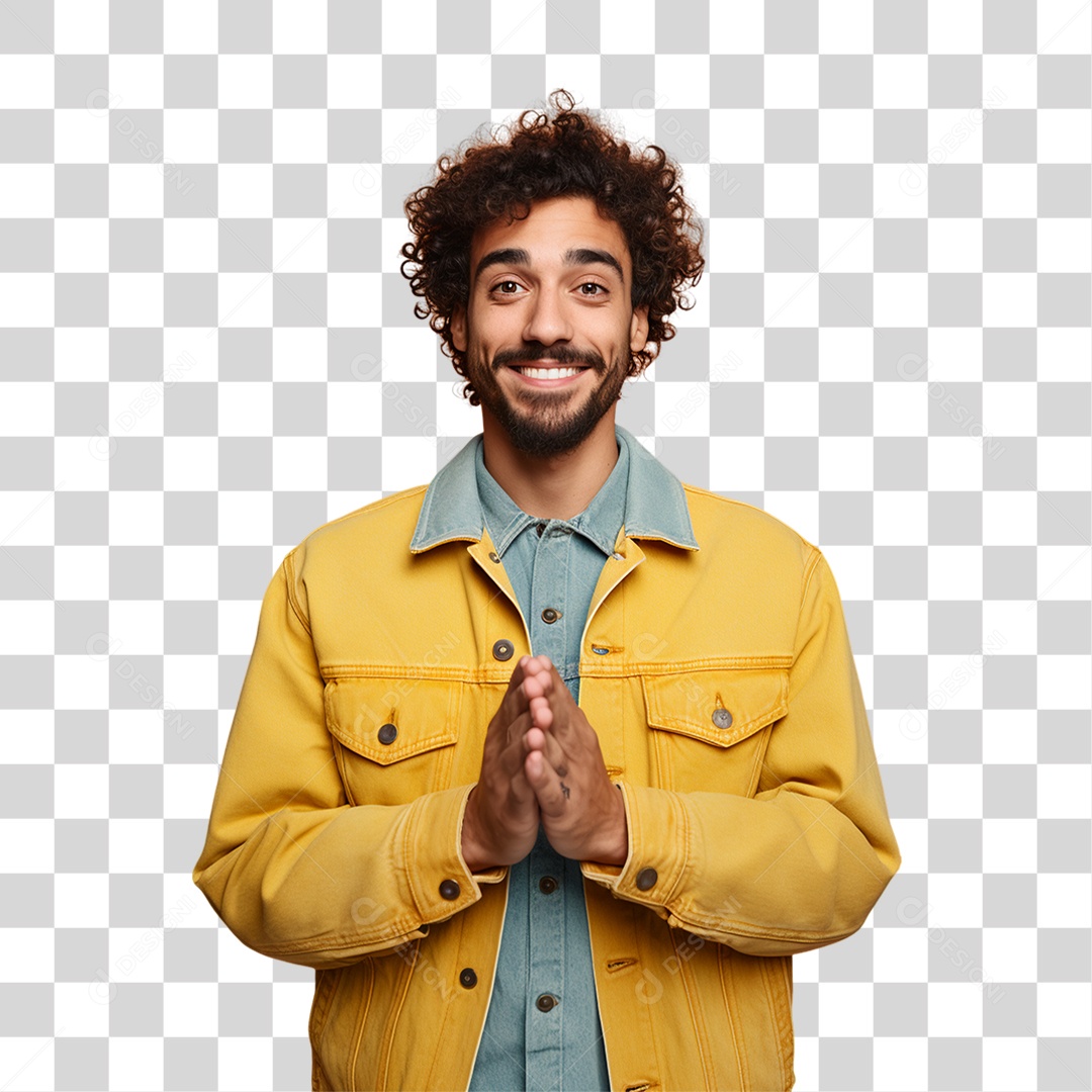 Sete de Setembro Homem de Amarelo Sorrindo PNG Transparente