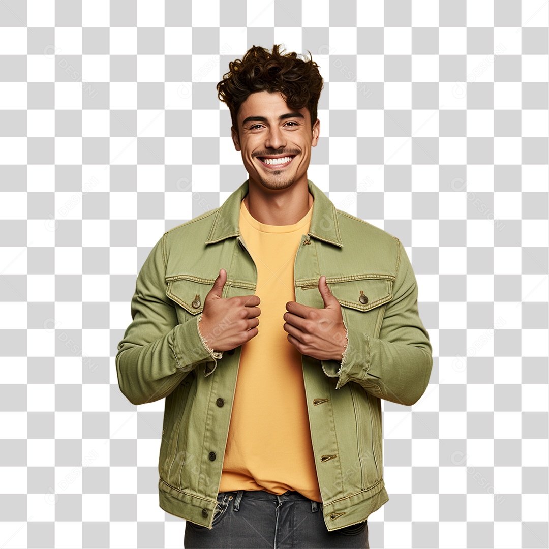 Sete de Setembro Homem de Amarelo Sorrindo PNG Transparente