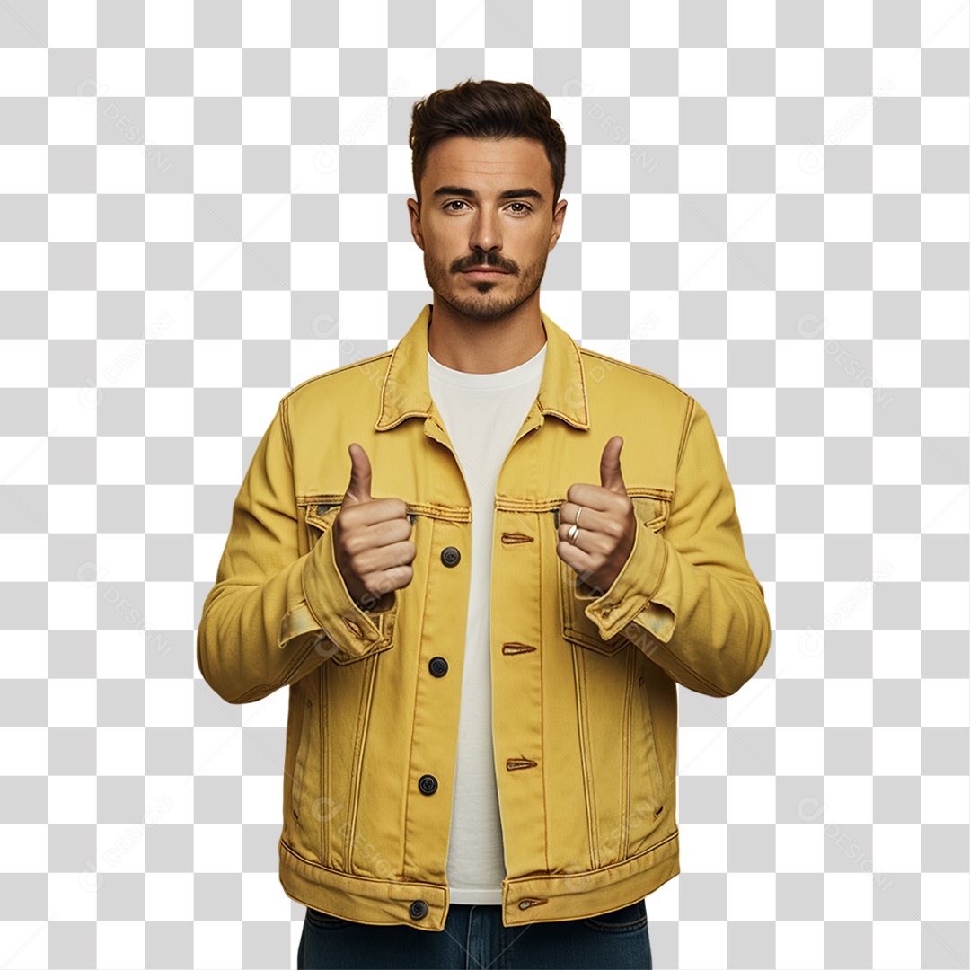 Sete de Setembro Homem de Amarelo Sorrindo PNG Transparente