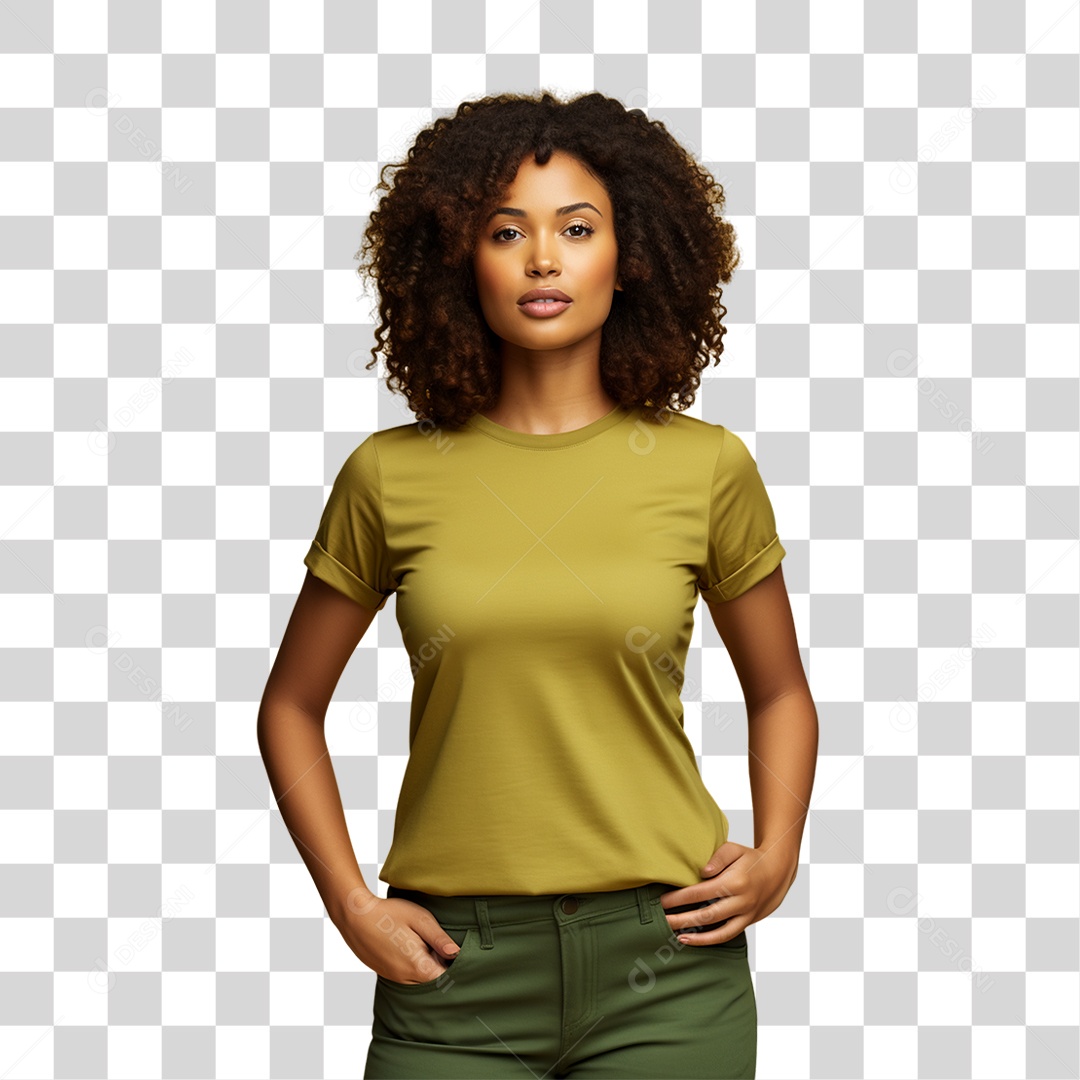 Sete de Setembro Mulher de Verde Sorrindo PNG Transparente