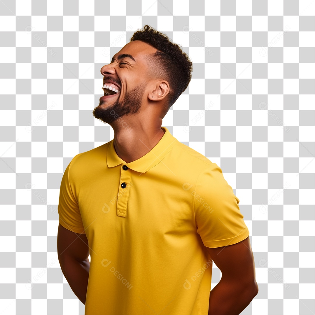 Sete de Setembro Homem de Amarelo Sorrindo PNG Transparente