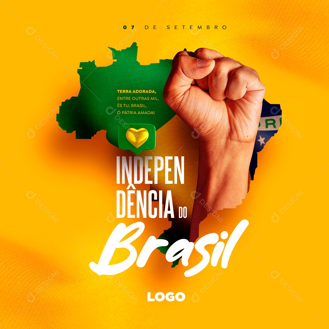 Ó Pátria Amada Independência Do Brasil Social Media PSD Editável