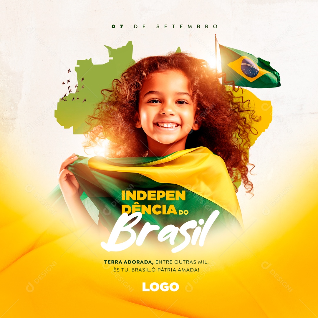 Independência do Brasil Terra Adorada Social Media PSD Editável