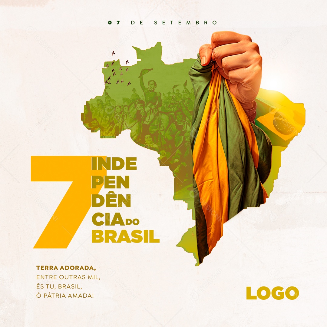Social Media 7 de Setembro Independência do Brasil PSD Editável