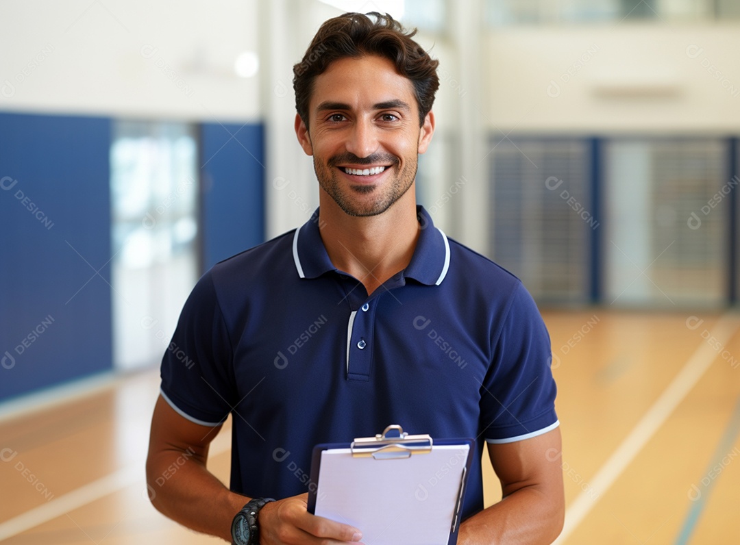 Homem sorridente professor de educação física