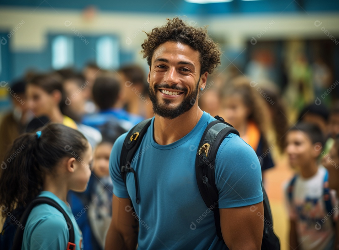 Homem sorridente professor de educação física