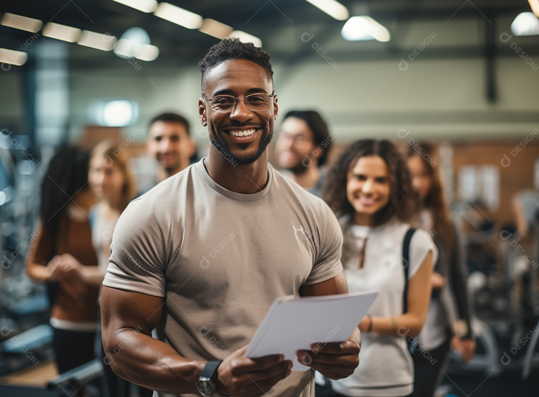 Homem sorridente professor de educação física
