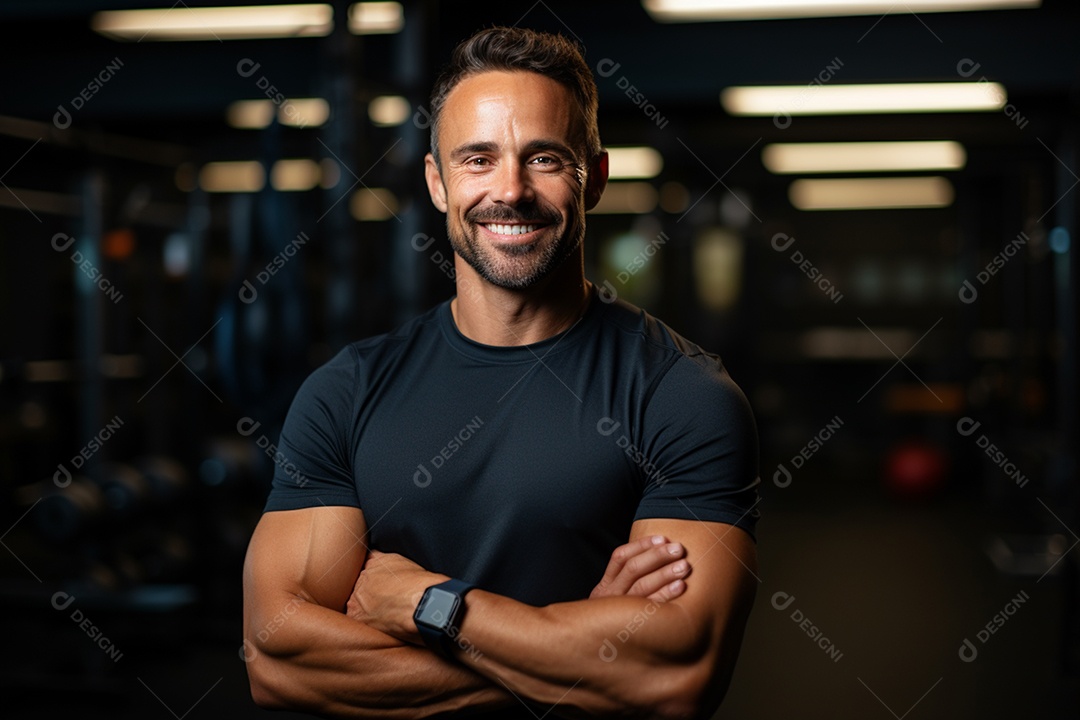 Homem sorridente professor de educação física