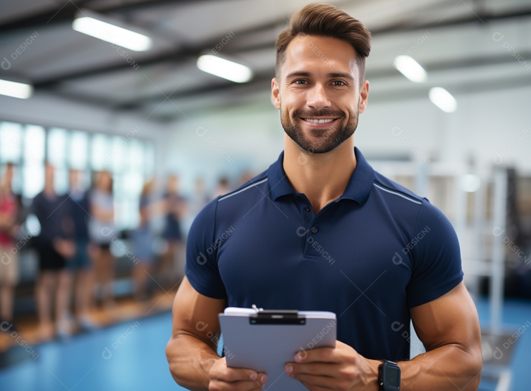 Homem sorridente professor de educação física