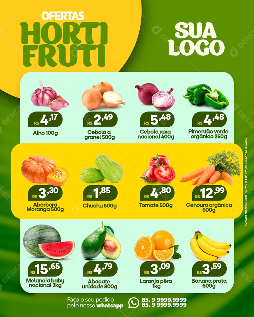 Encarte Ofertas Hortifruti Social Media PSD Editável
