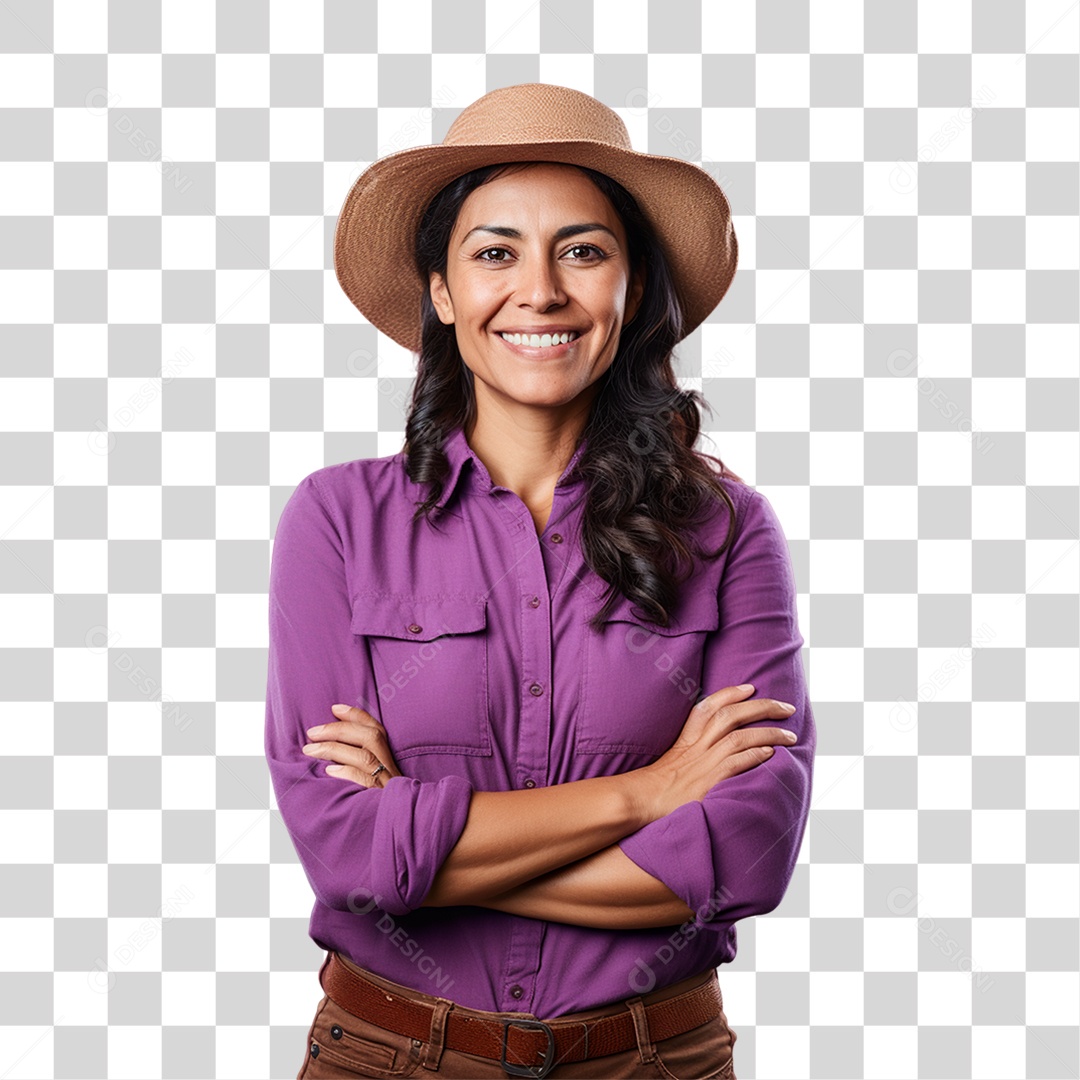 Fazendeira Sorrindo PNG Transparente