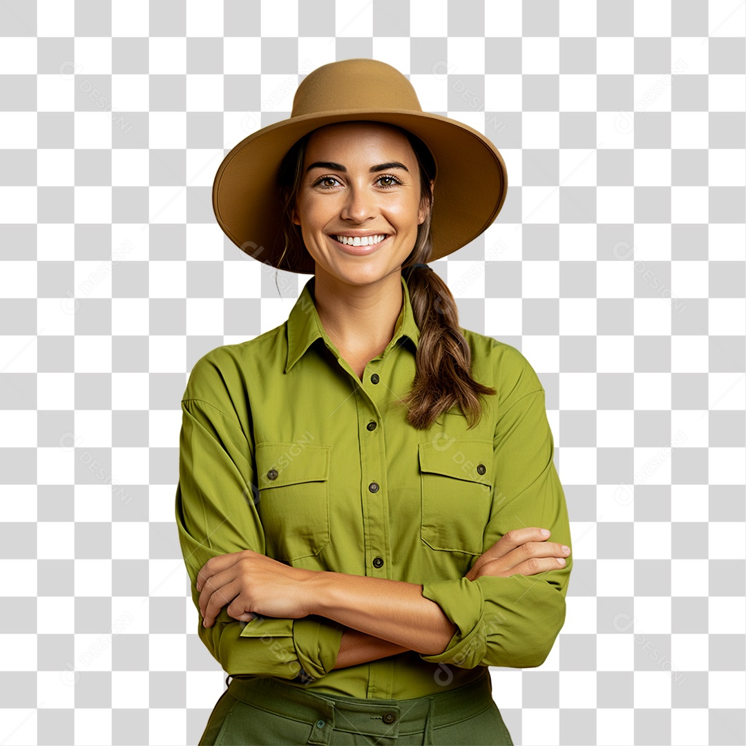 Fazendeira Sorrindo PNG Transparente