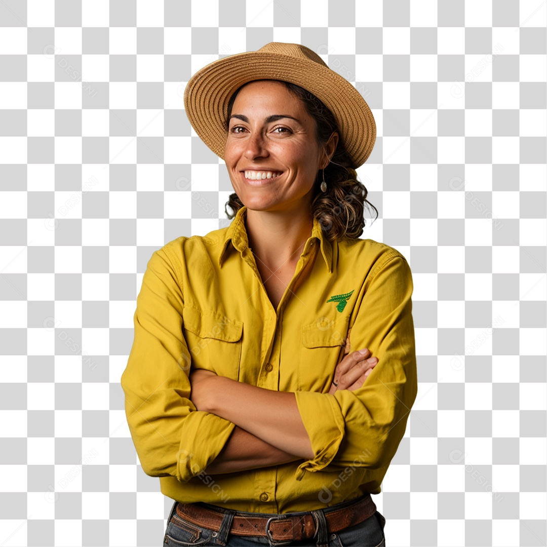 Fazendeira Sorrindo PNG Transparente