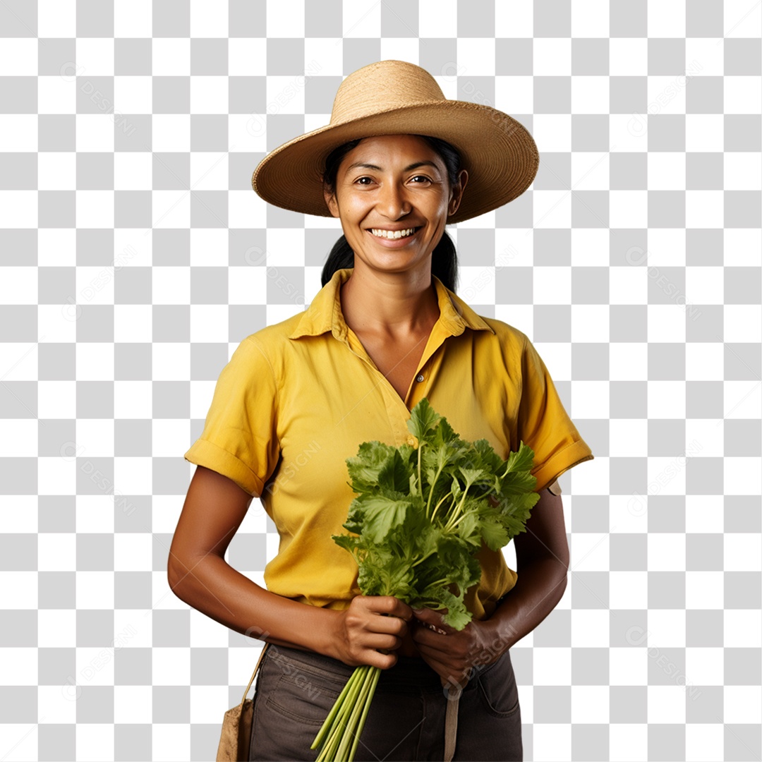 Fazendeira Sorrindo PNG Transparente