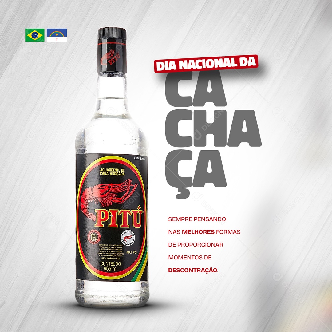Social Media Dia Nacional Da Cachaça Momentos De Descontração PSD Editável