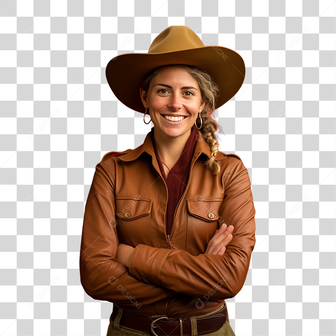 Fazendeira Sorrindo PNG Transparente