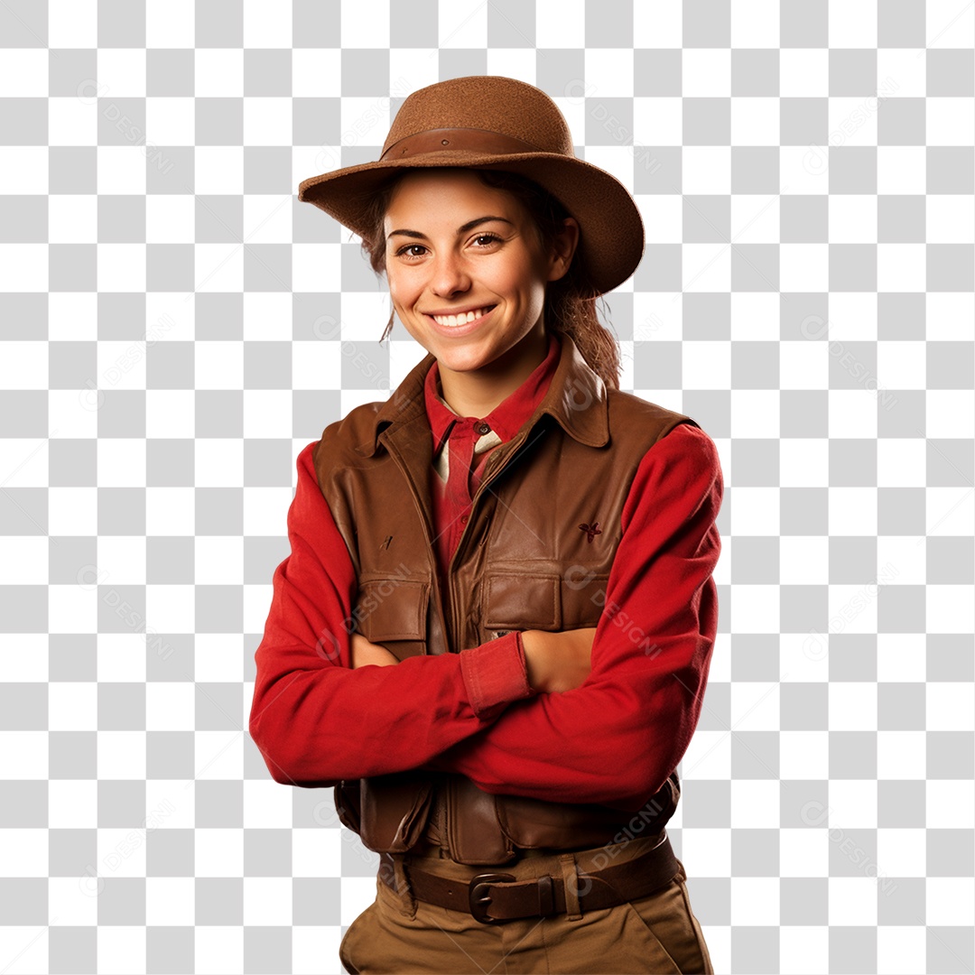 Fazendeira Sorrindo PNG Transparente