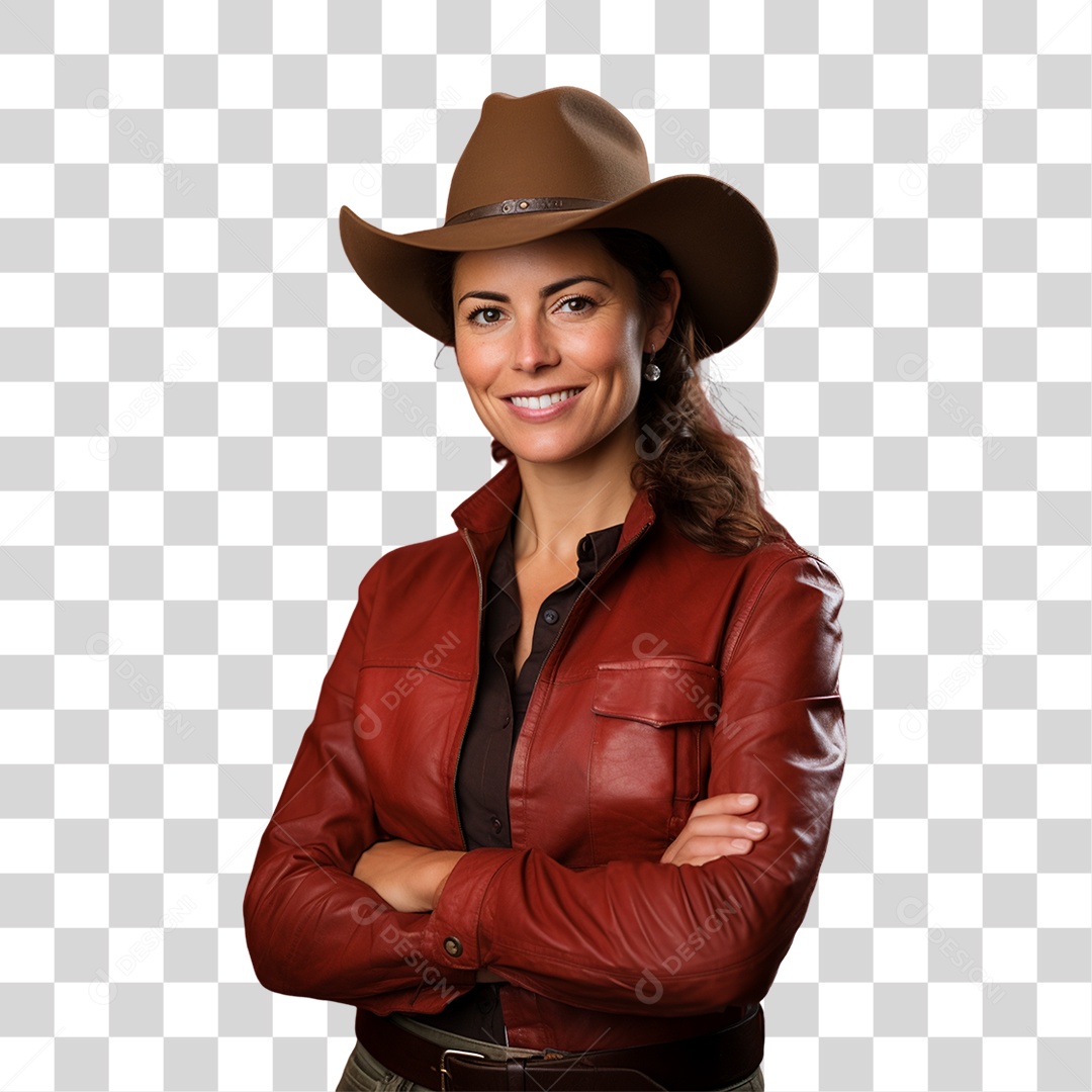 Fazendeira Sorrindo PNG Transparente