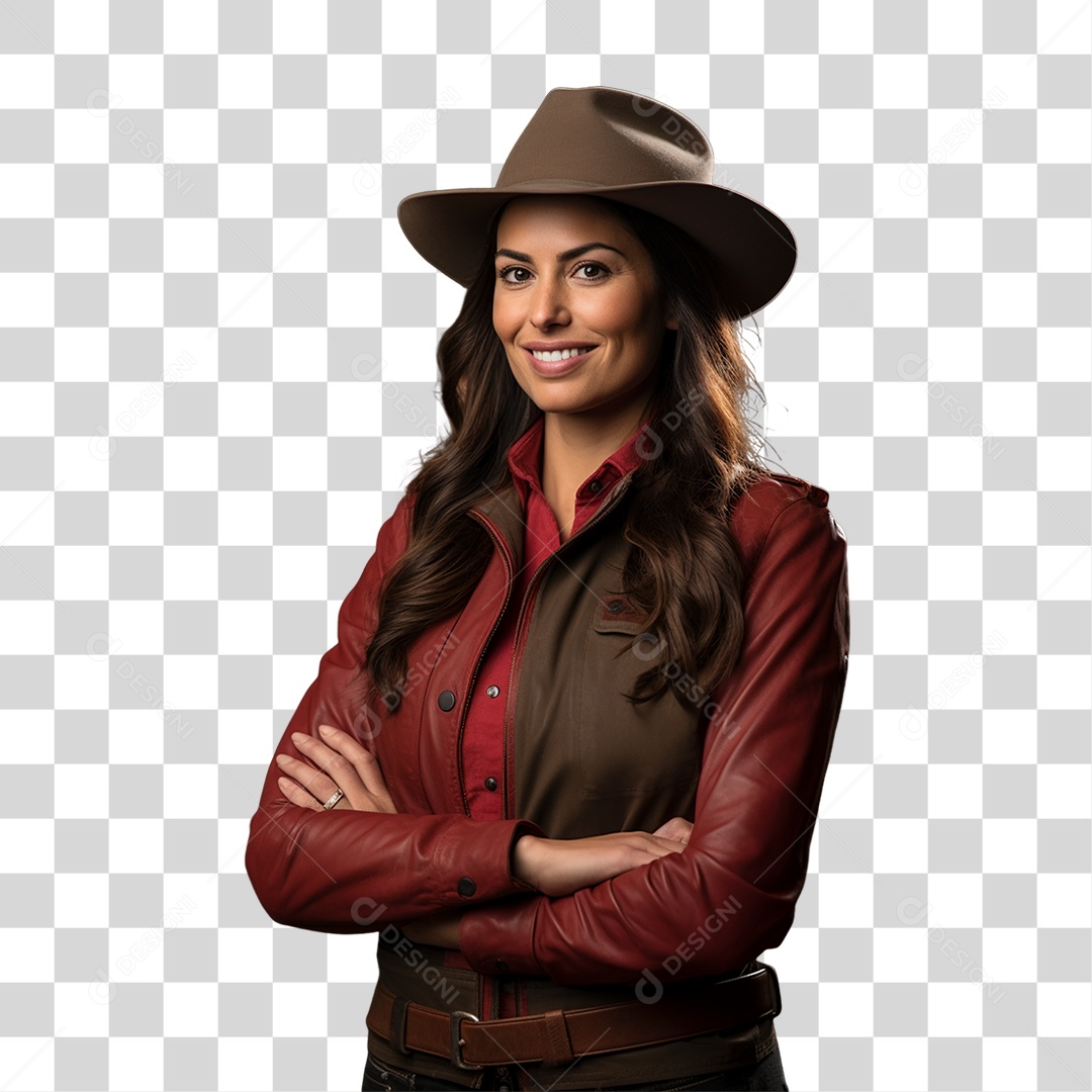 Fazendeira Sorrindo PNG Transparente