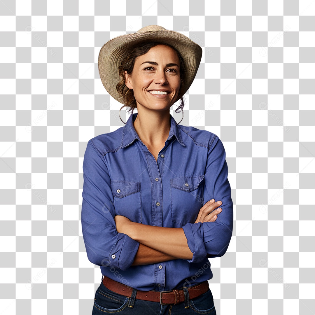 Fazendeira Sorrindo PNG Transparente