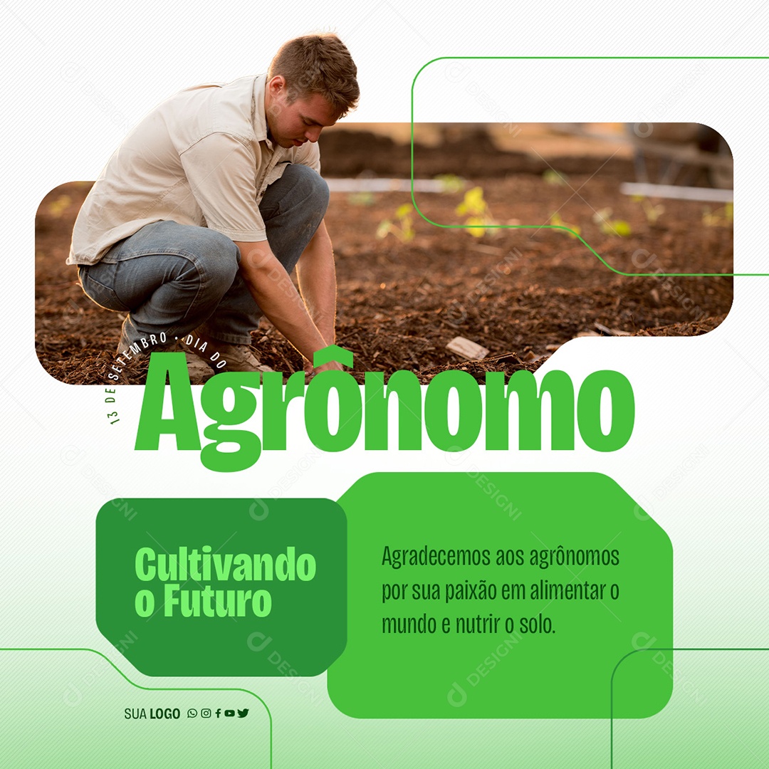 Social Media Dia Do Agrônomo Cultivando o Futuro PSD Editável