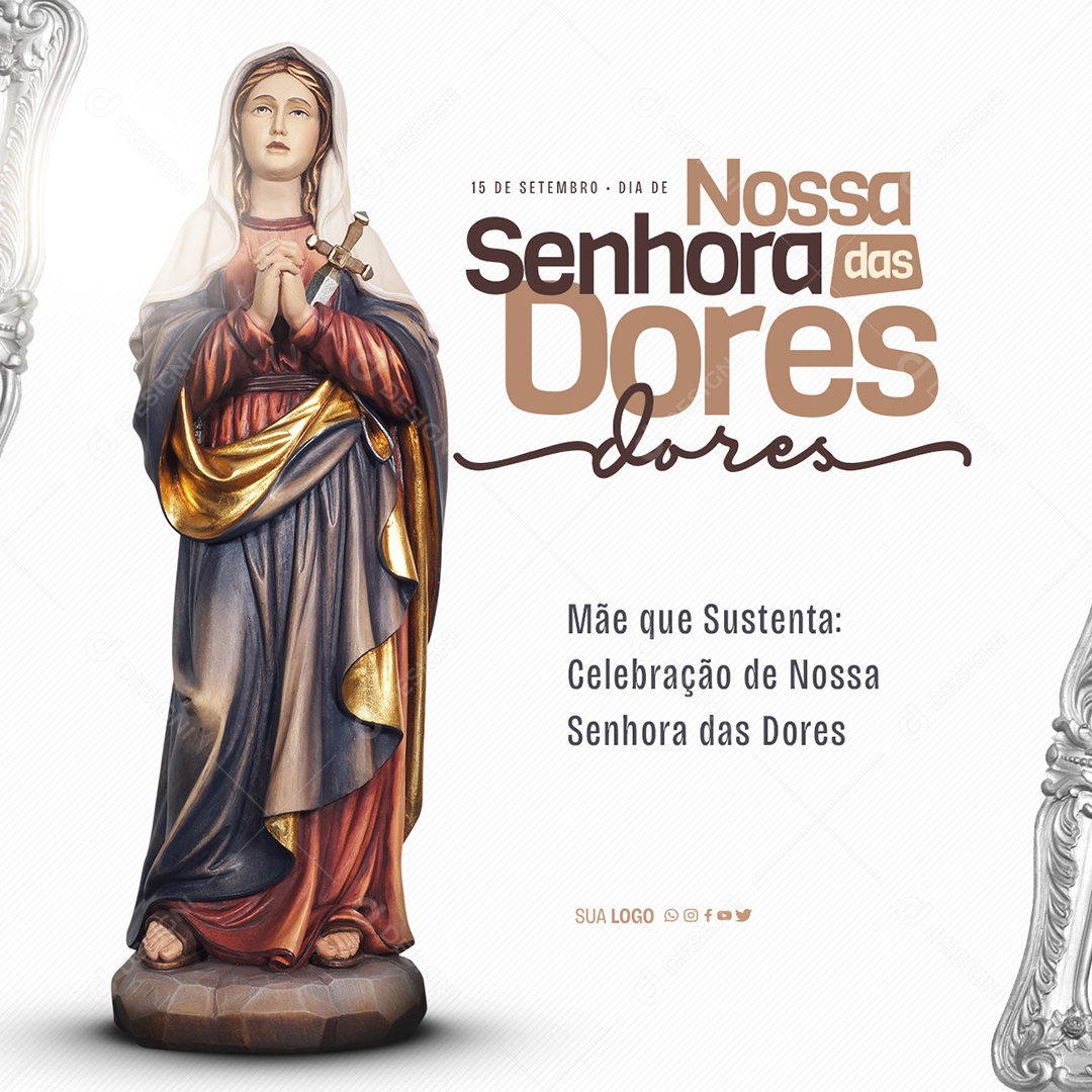 Social Media Celebração De Nossa Senhora Das Dores PSD Editável