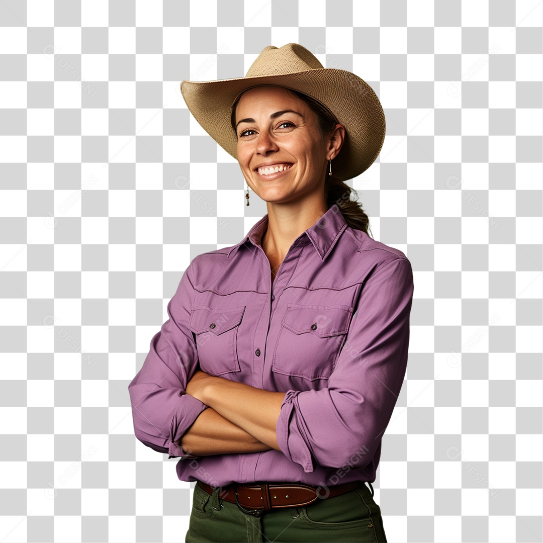 Fazendeira Sorrindo PNG Transparente