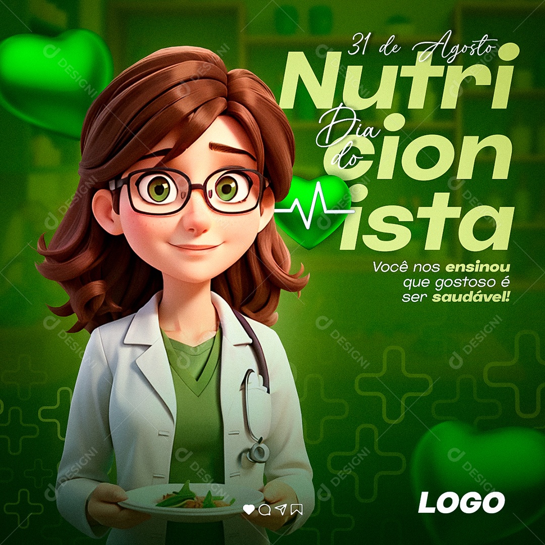 Dia Do Nutricionista Você nos Ensinou que Gostoso é ser Saudável Social Media PSD Editável