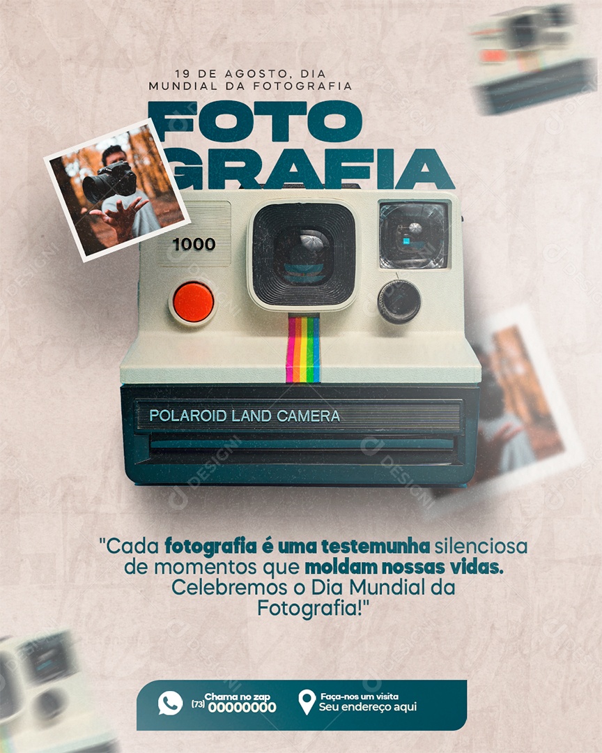 Dia Mundial Da Fotografia 19 De Agosto Social Media PSD Editável