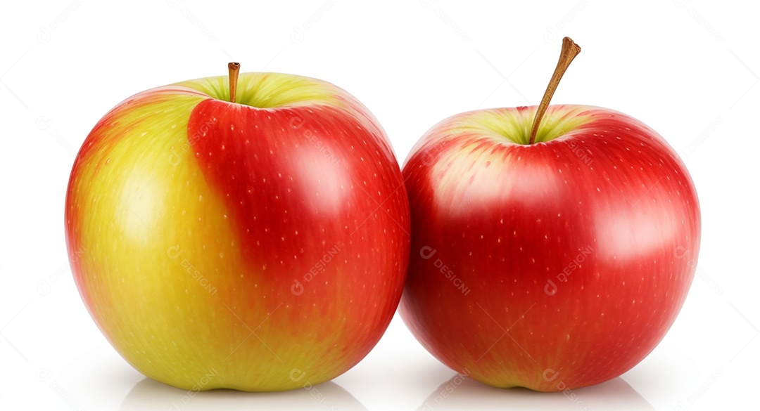 Maçãs vermelhas sobre fundo branco