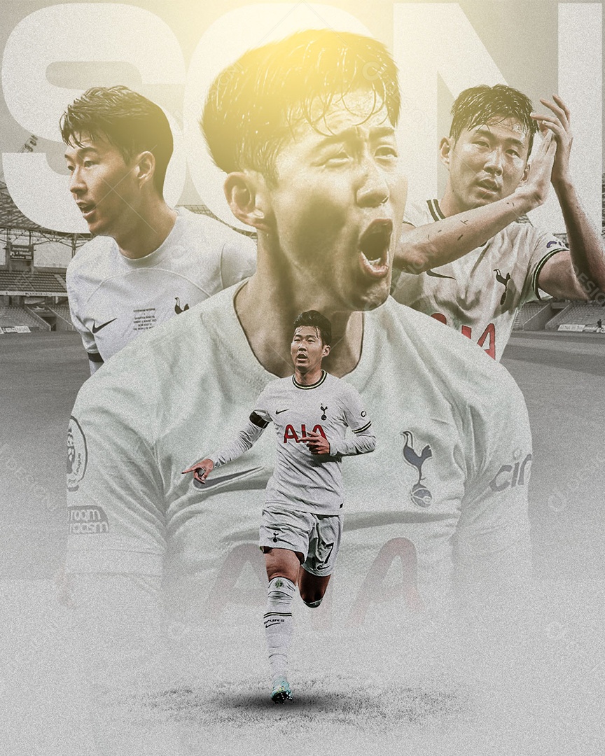 Social Media Futebol Jogando Son Tottenham PSD Editável