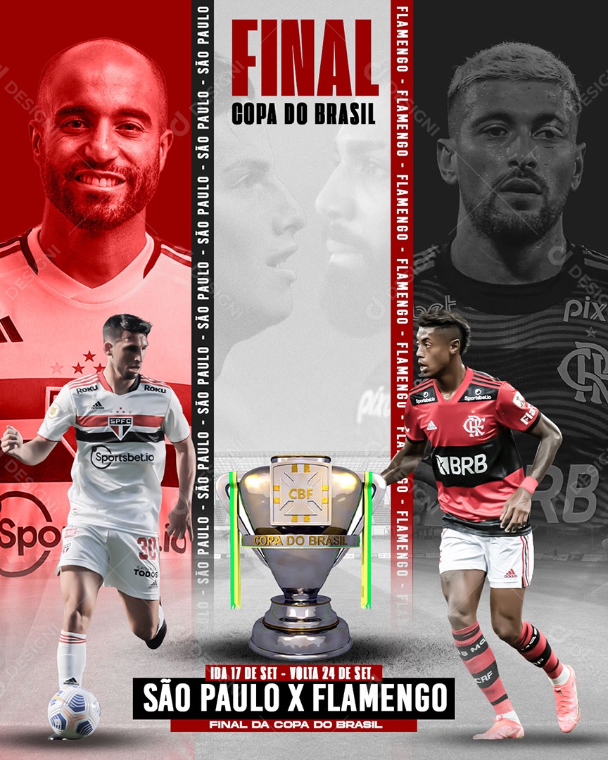 Futebol Final Da Copa Do Brasil São Paulo X Flamengo Social Media PSD Editável