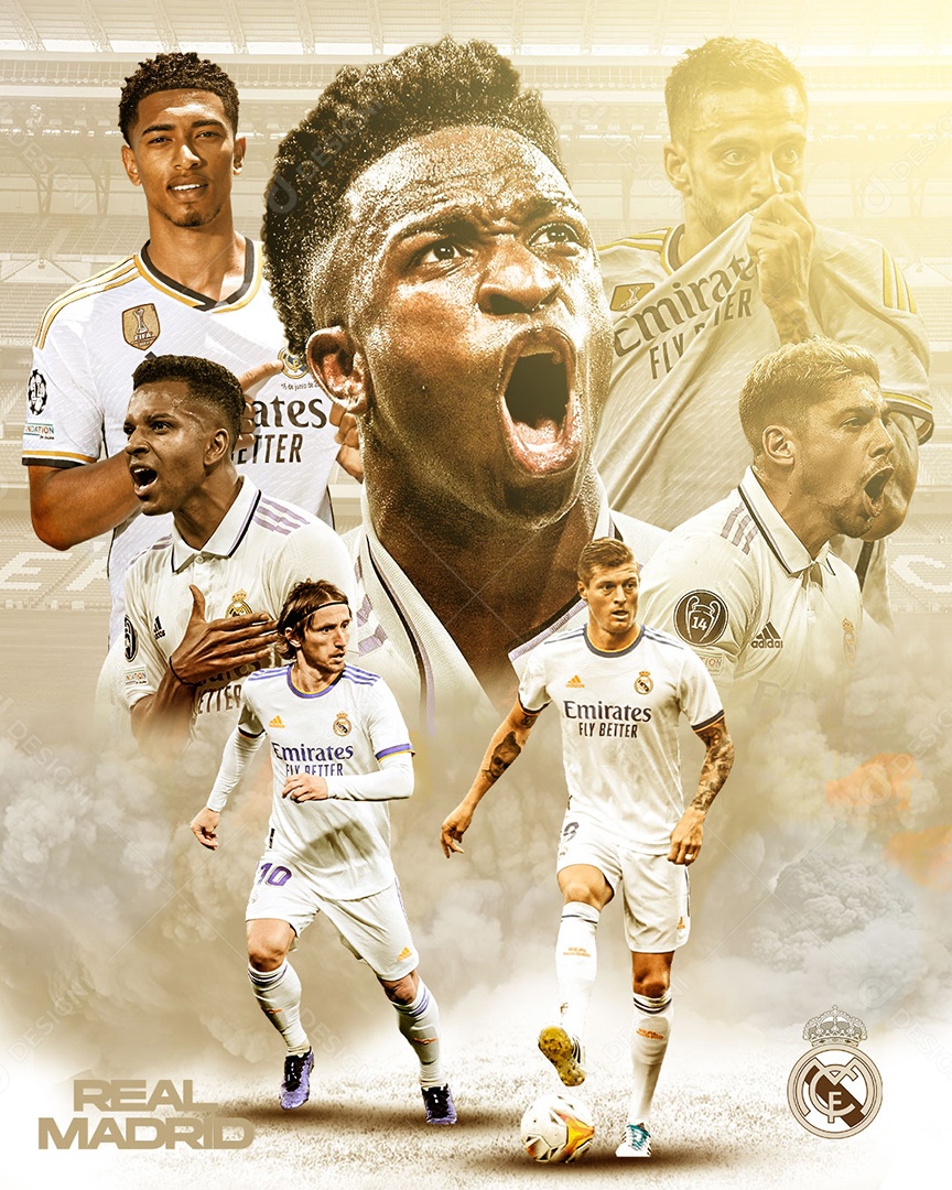Time De Futebol Real Madrid Social Media PSD Editável