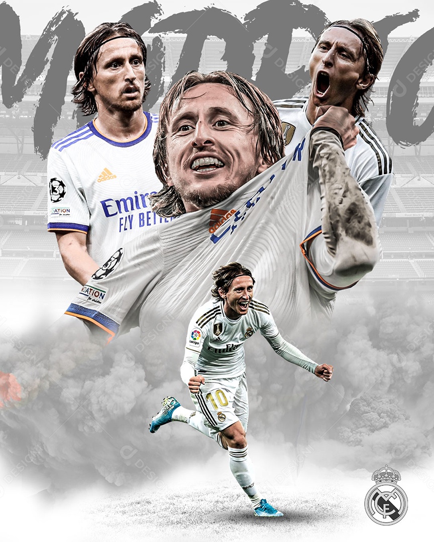 Jogador Futebol Modric Real Madrid Social Media PSD Editável