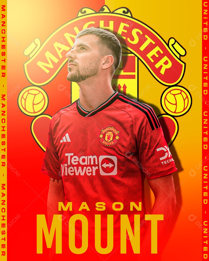 Futebol Jogador Mason Mount Manchester United Social Media PSD Editável