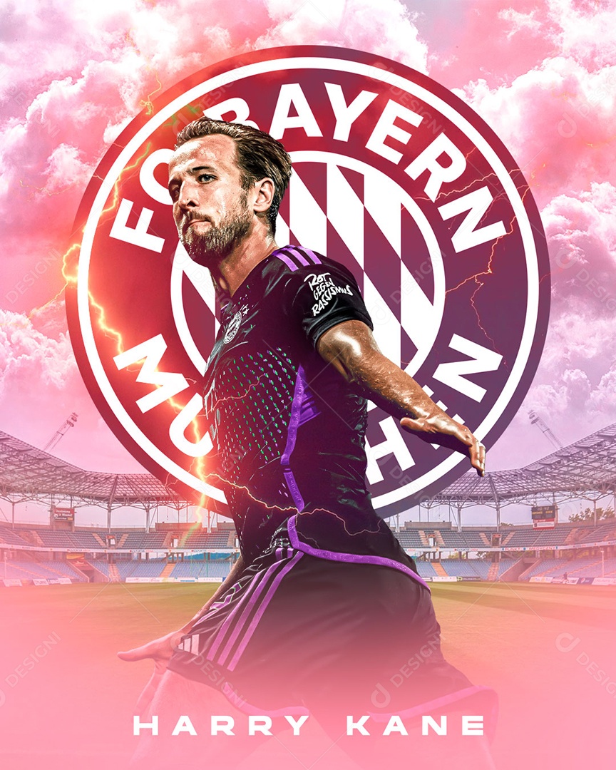 Social Media Futebol Jogador Harry Kane Bayern München PSD Editável