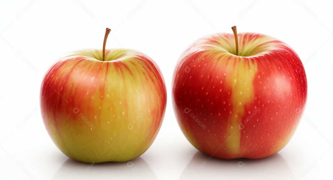 Maçãs vermelhas sobre fundo branco