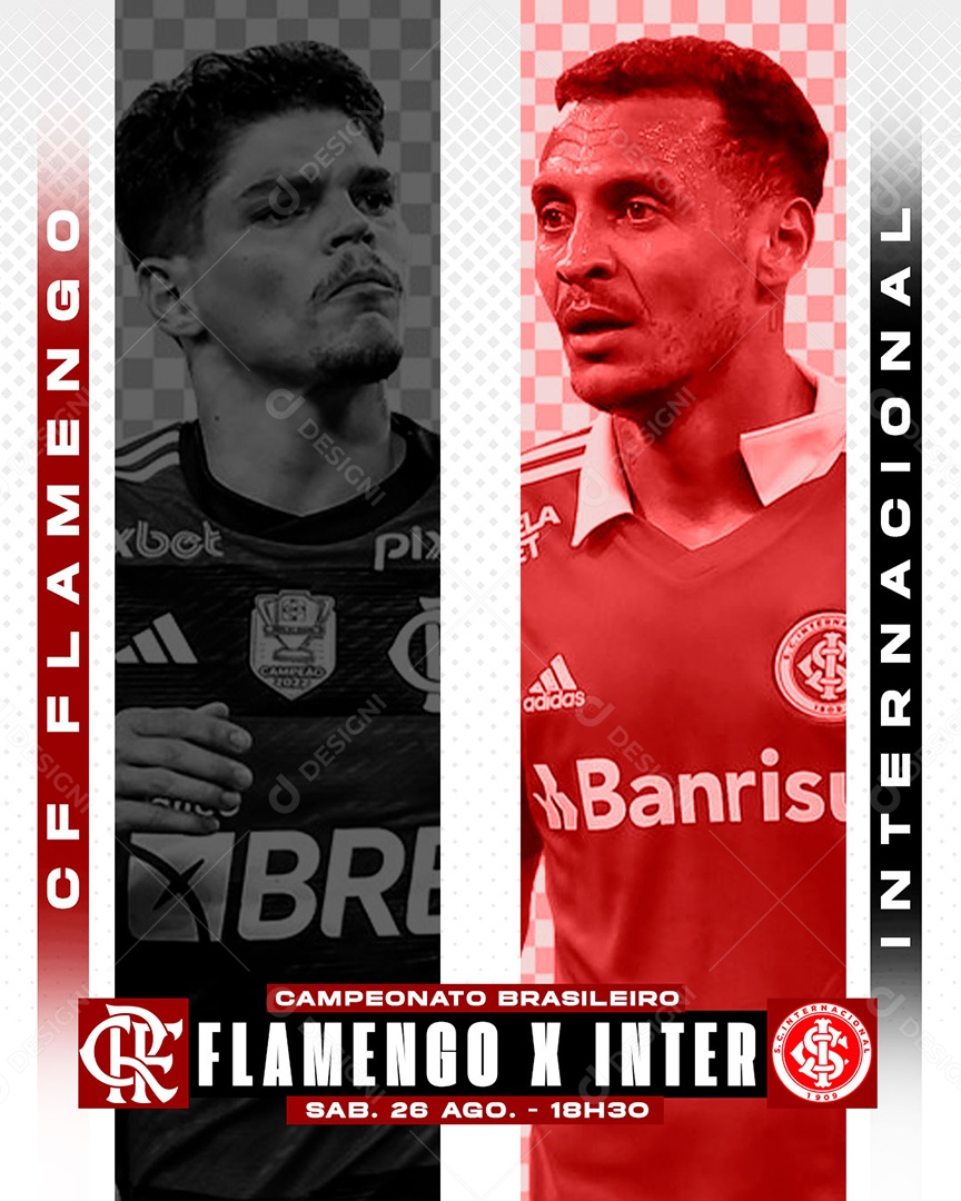 Futebol Flamengo X Internacional Social Media PSD Editável