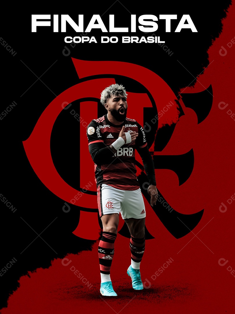 Social Media Finalista Copa Do Brasil Flamengo Jogador Gabi Gol PSD Editável